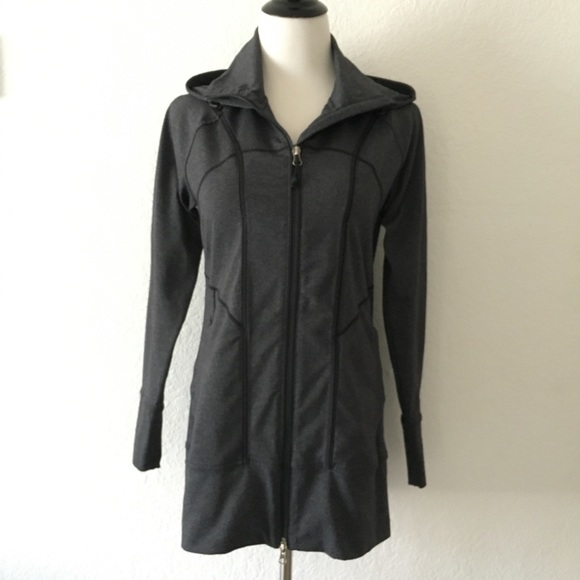Athleta Jackets & Blazers - Athleta Rishi Fitted Long Hooded Zip Yoga Jacket